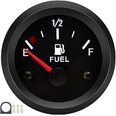 240-33 OHM Universal Fuel Gauge 2" for Cars Trucks Boats Motorcycles, 12V | 240-33 OHM Universal Fuel Gauge 2" 52mm E-1/2-F Fuel Level Meter LED Backlight 12V Fuel Tank Gauge Red Pointer
