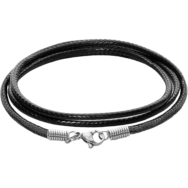 Sora Tuki Leather Necklace Cord with Clasp, 16inch-24inch Braided