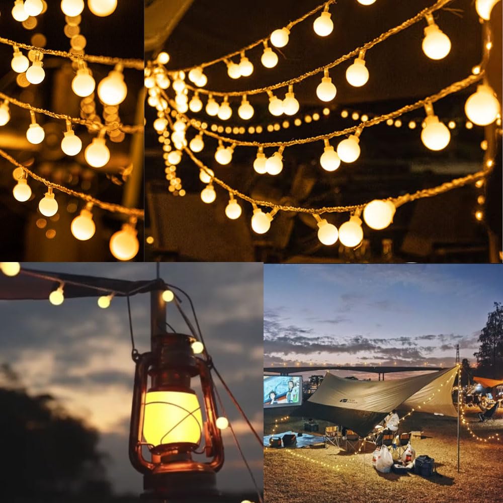 Fairy Lights, Globe String Lights 16ft 50LEDs for Balcony, Patio, Wedding, Bedroom, Party, Christmas (Warm White)