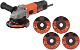 BLACK+DECKER 115mm 710W Compact Corded Angle Grinder BEG010A5-GB view 2