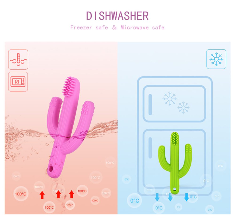 OUZIFISH Baby Infant Training Toothbrush and Teether,Finger Toothbrush