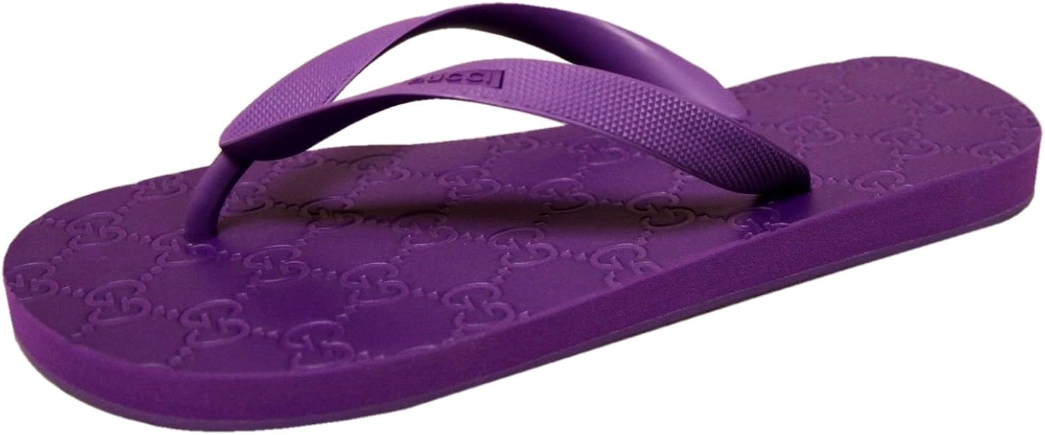 Amazon.com | Gucci Women's Purple Rubber Thong Guccissima Sandals Shoes 284140 5309 (US 6 