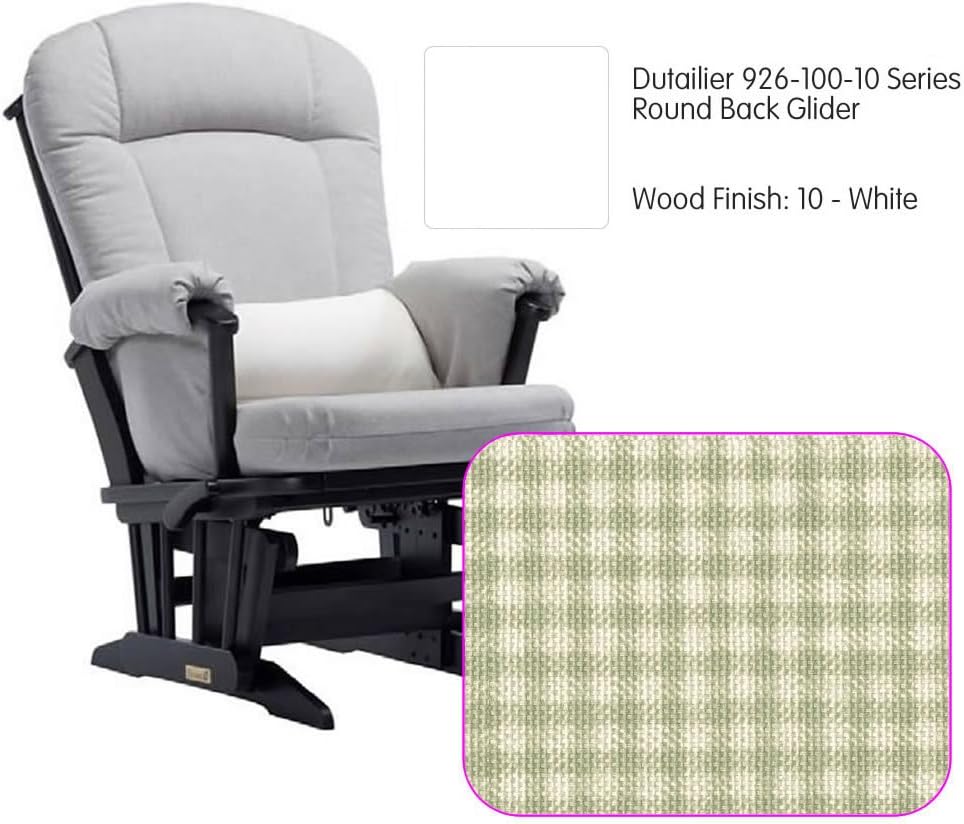 Dutailier 926 Series Round Back Maple Glider in White With Cushion 3016