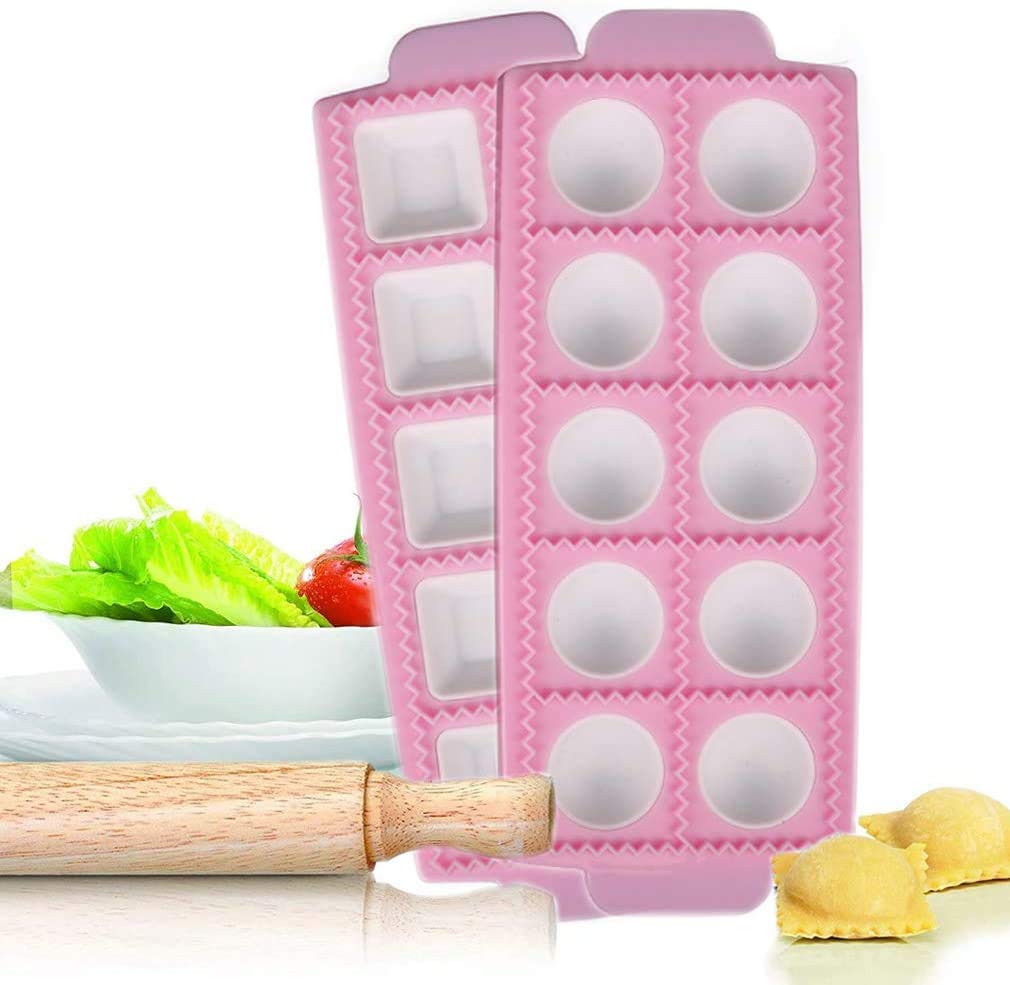 Chikanb Dumpling Maker - 2 Pcs Manual Dough Press & Mould Set for Ravioli & Dumplings