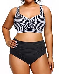 Tempt Me Women Plus Size High Waisted Bikini Set