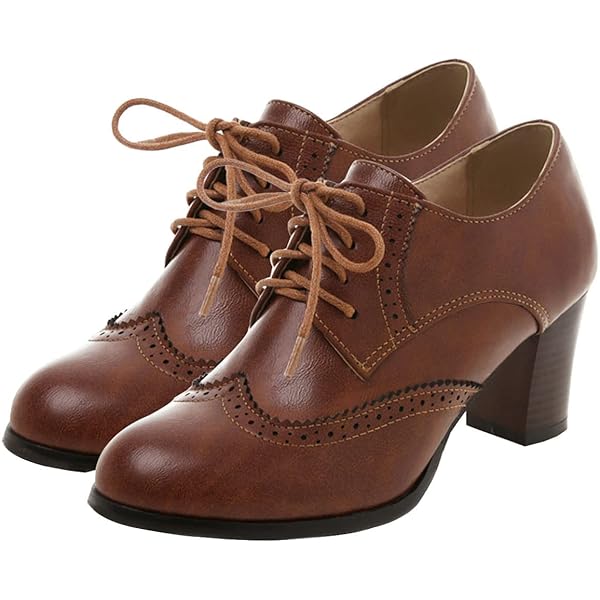 Amazon.com | mikarka Women's Vegan Leather Oxfords Heels Shoes