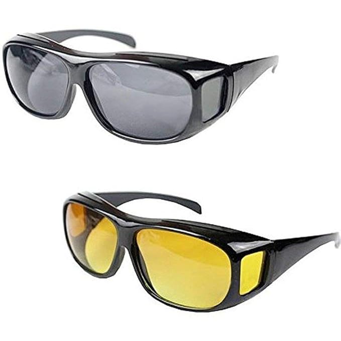 Buy Mars Unisex wraparounds Sunglasses/Night Vision Glasses (Pack of 2