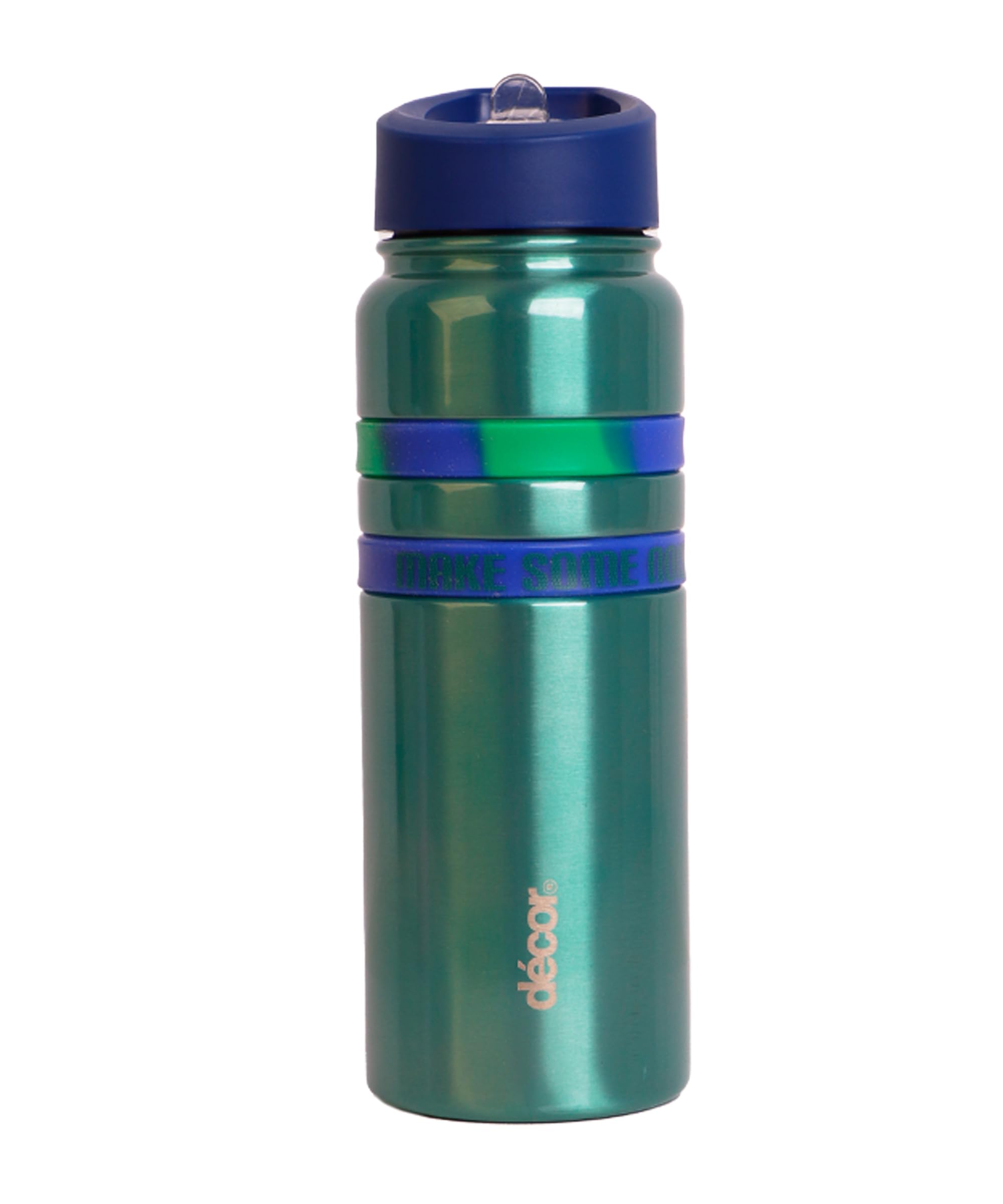 Décor - Duo Bands Stainless Steel Water Bottle, Vibrant Green - Reusable, Eco-Friendly, Durable, Leakproof, Ideal for Everyday Use & Outdoor Adventures, 750 ml