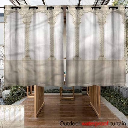 Amazon Com Sunnyhome Outdoor Window Curtains Pillar Column