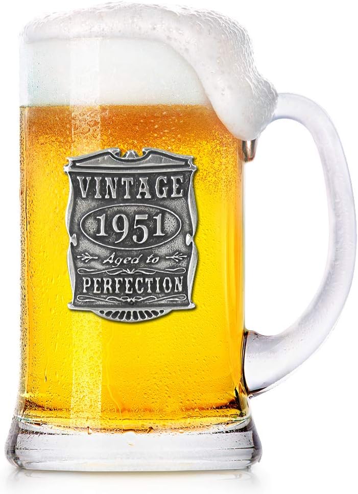 English Pewter Company 1 Pint Vintage Years 1956 70th Birthday or Anniversary Beer Mug Glass Tankard