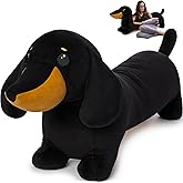 MorisMos Dachshund Stuffed Animal Plush 4ft, 43'' Long Weiner Dog Body Pillow for Kids Adults, Lifelike Weiner Dog Toy Designed in NYC, Realistic Black Dachshund Gift for Girl Boy Toddler Women