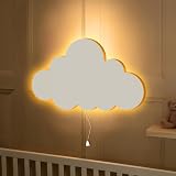 Marco Paul Interiors White Wooden Cloud LED Night Light Battery Powered view 1
