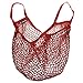 Cotton Net Shopping Tote Ecology Market String Bag Organizer (Red) by MERRY BIRD