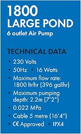 Blagdon Pond Oxygenator 1800 6 Outlet Air Pump Up to 10000 L view 3