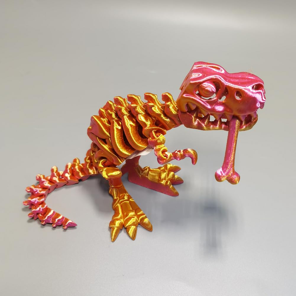 Dinosaure Squelette T-Rex Articulé Imprimé 3D - Jouet Fidget 10 Pouces, Multicolore, Pour Ado Ou Décoration