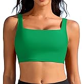 beautyin Women's Bikini Top Square Neck Swim Top Quick Dry UPF 50+ Padded Bathing Suit