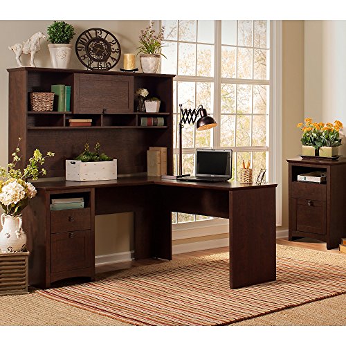 Buy Bush Furniture Buena Vista L Shaped Desk with Hutch and 2 Drawer