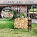 INNO STAGE 4 Foot Firewood Log Rack, Durable Log Storage Holder Fire Wood Pile Racks for Fireplace Patio Outdoor
