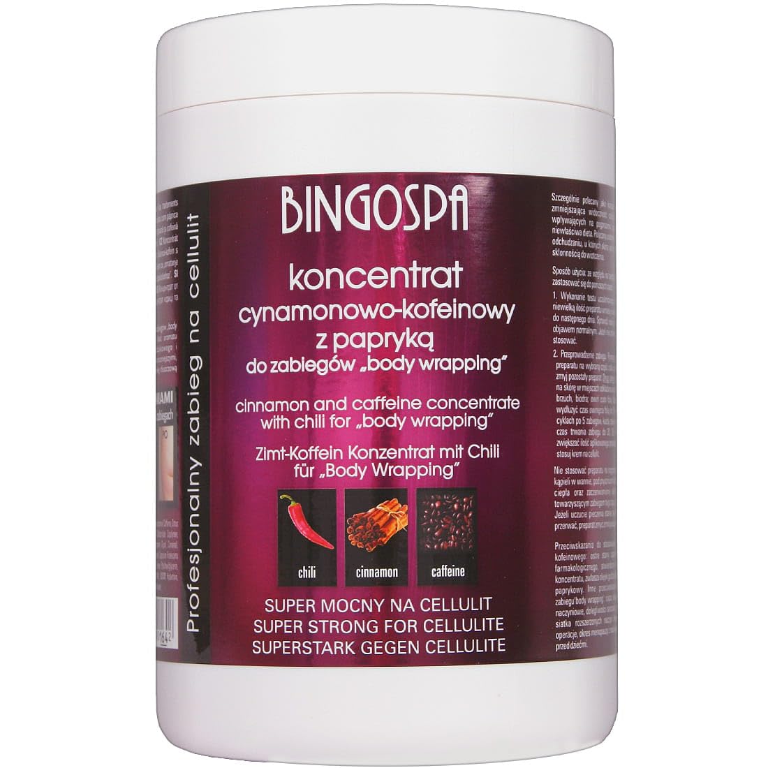 BINGOSPA Super Strong Anticellulite Cinnamon and Caffeine Slimming Concentrate with Chilli - 1kg