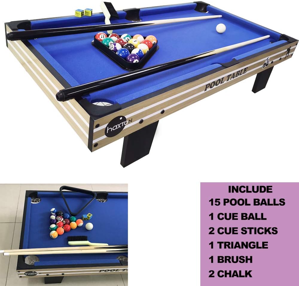 haxTON Mini Pool Table Accessories Sets with 16x Pool Balls,Table Brush,cue and Chalk Replacement Accessories for Mini Billiards Tables