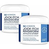 Hermon Jock Itch Antifungal Cream, Ringworm Treatment for Humans, Athlete's Foot Treatment, Ringworm Cream for Humans, Foot & Body Balm, Provides Soothing Relief-2 Pack