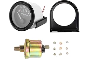 Aramox 52mm/2in 12V Universal Auto Modified Meter Car Electromagnetic Oil Pressure Gauge Kit