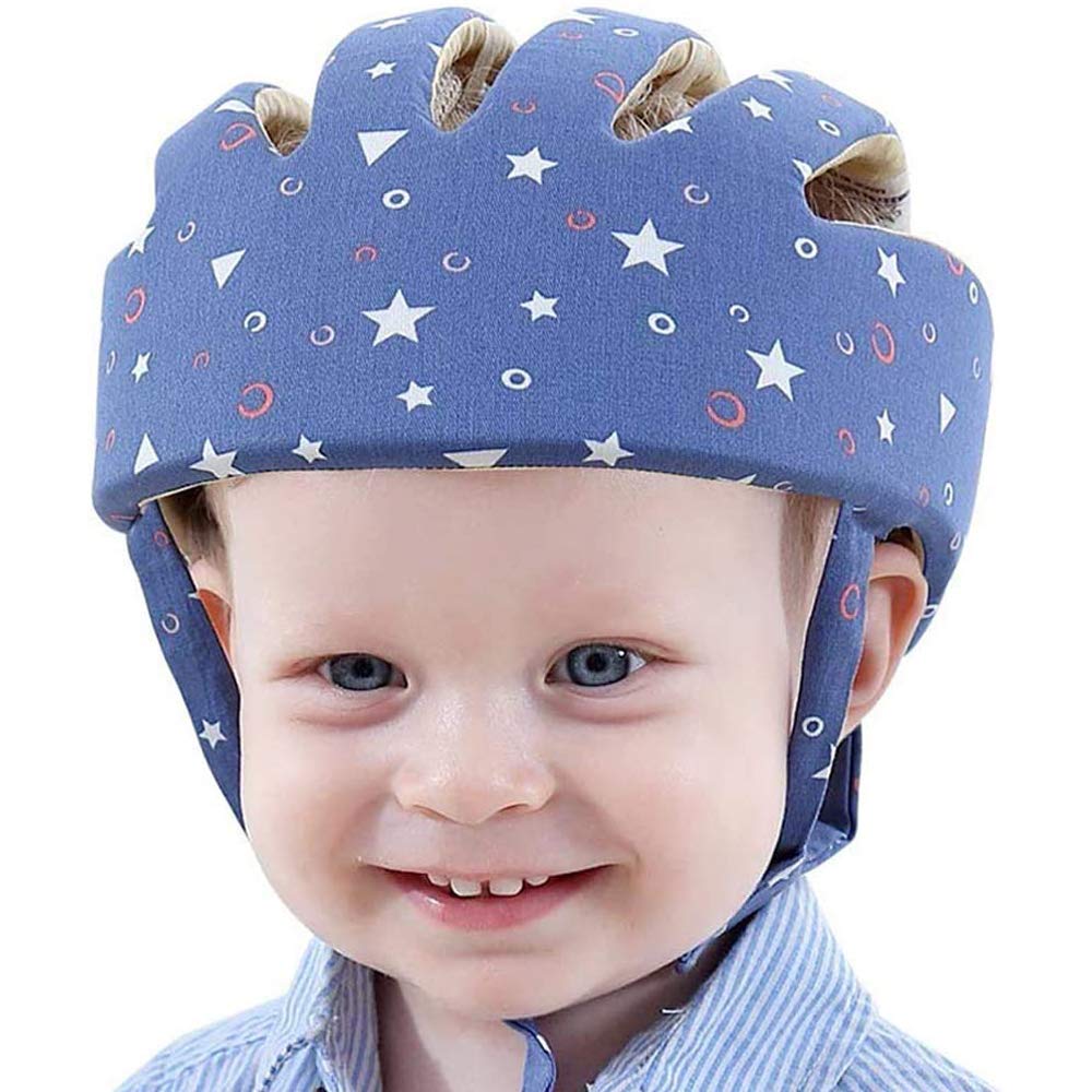 IULONEE Helmets for Toddler, Baby Helmet Toddler Protective Hat Adjustable Baby Head Protector for Infant Walking Crawling Starry Blue