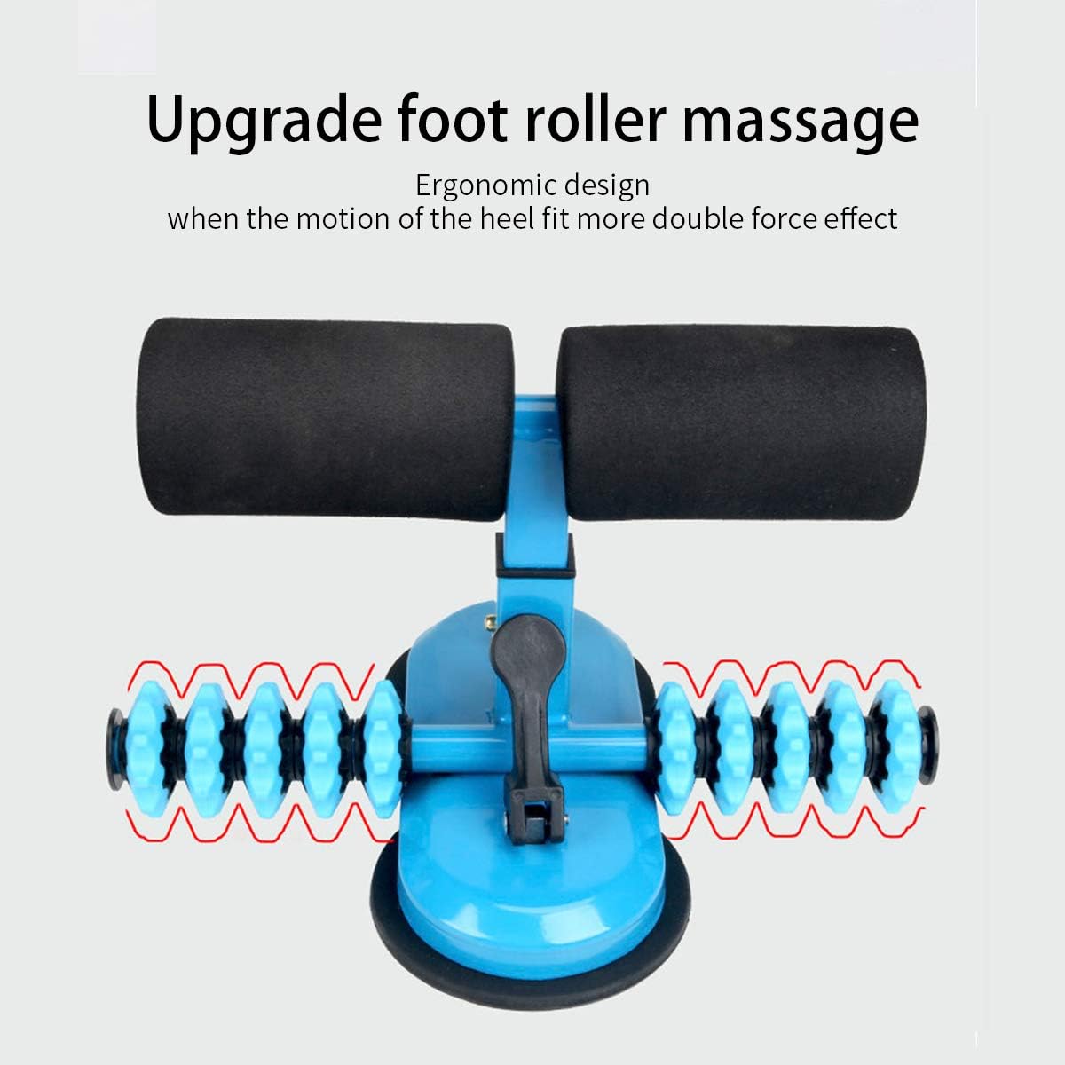 Natwind Portable Sit-up Assistant Equipment Bar for Floor Upgraded Double Suction Cup and Rod with 4 Adjustable Heights Abdominal Muscle Fitness Device for Home Travel (Blue) : Sports & Outdoors