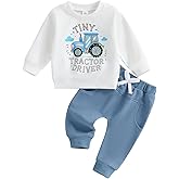 FYBITBO Toddler Baby Boy Fall Winter Clothes Sets Tractor Long Sleeve Shirt Tops Long Pants 2Pcs Sweatsuit Outfits Clothing