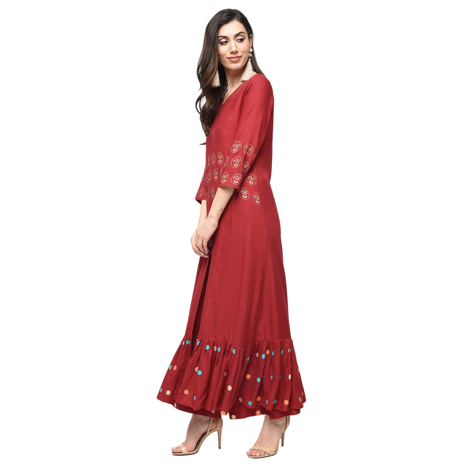 rajmandirfabrics women's rayon kurta with palazzo set