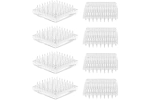 Kemcatui 8 Pcs Carpet Protectors, Square Spiked Caster Cups Furniture Caster Cups, Clear Plastic Furniture Coasters, Spiked Furniture Cup for Furniture Legs
