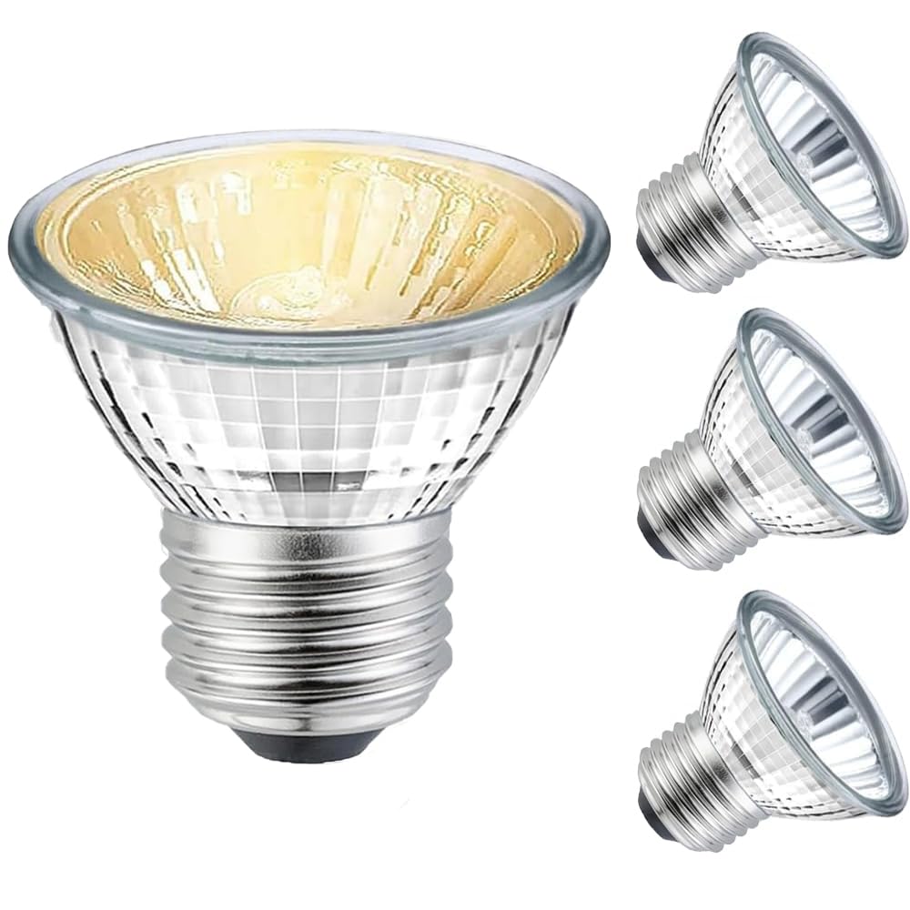 Photo 1 of 4 Packs 50W Bulb UVB UVA Reptile Light Bulb for Reptiles and Amphibians Use for Turtle, Bearded Dragon, Lizard Cages Heat Lamp Replacement Bulb,Works with Various Lamp Fixtures.