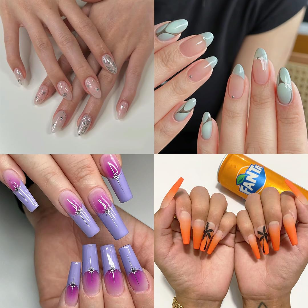 ELLEWIN 1000PCS Nail Tips Clear False Nails Full Cover for Acrylic Nails Kit 10 Sizes 4 Shapes Long Almond Square Coffin Oval Pre-Shape for Salon Home DIY Gifts - Image 5