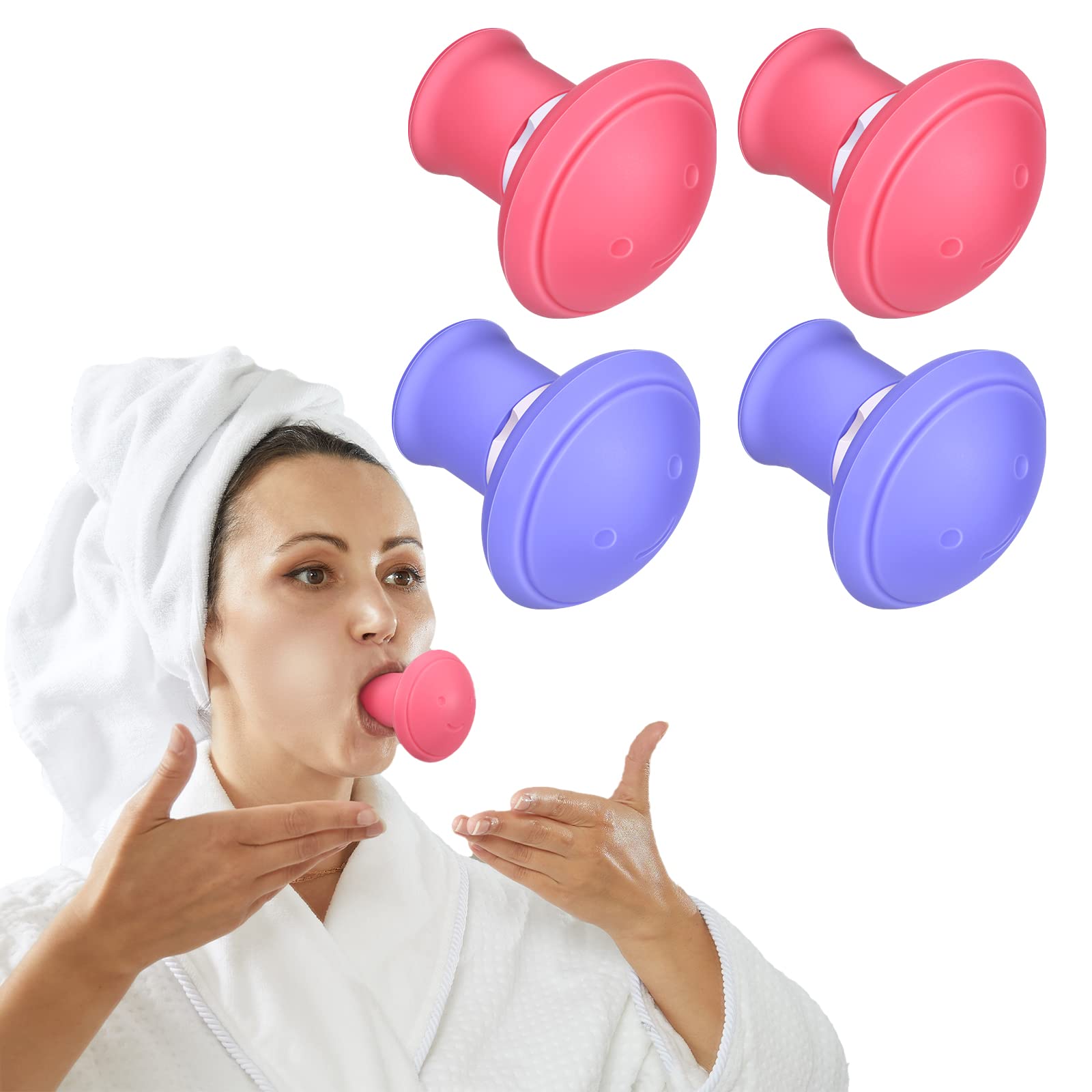 Photo 1 of Harrycle 4 Pieces Face Exerciser Facial Yoga for Skin Tighten Firm Jaw ExercisercReducer Double Chin Breathing Device Neck Toning Face Slimming Trainer Tool for Women Lift Skin and Tone