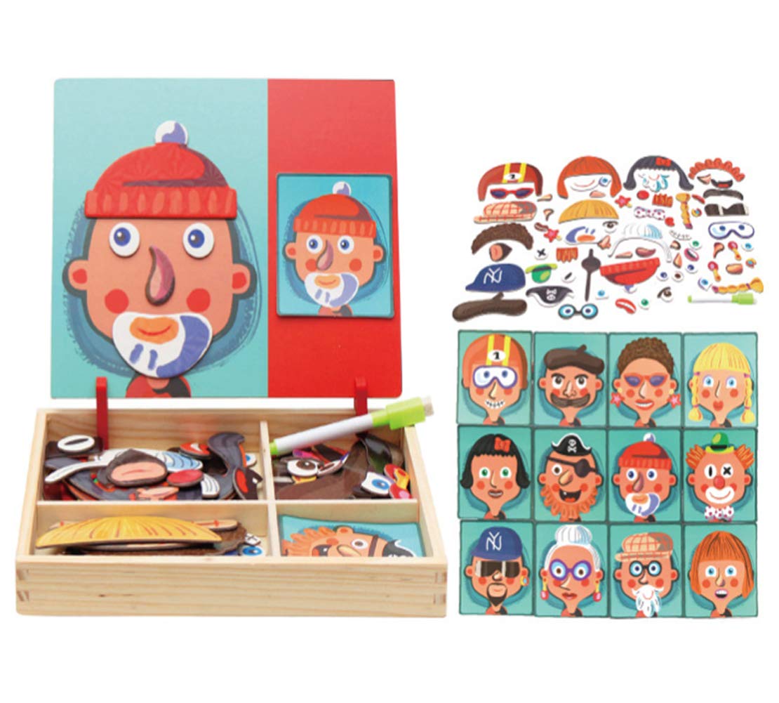 Yjzq Puzzle Magnetique Enfant Jeu Magnetique Creatif Jeu Educatif Puzzle En Couches Kit Pedagogie Pour Apprendre Organe De Visage Puzzle De Vetement Pour Bebe A Partie De 2 Ans Jouets Fantaisie Et