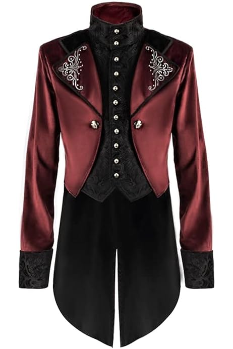 Apocrypha Men's Vintage Steampunk Tailcoat - Long Gothic Victorian Frock Coat For Costume & Cosplay