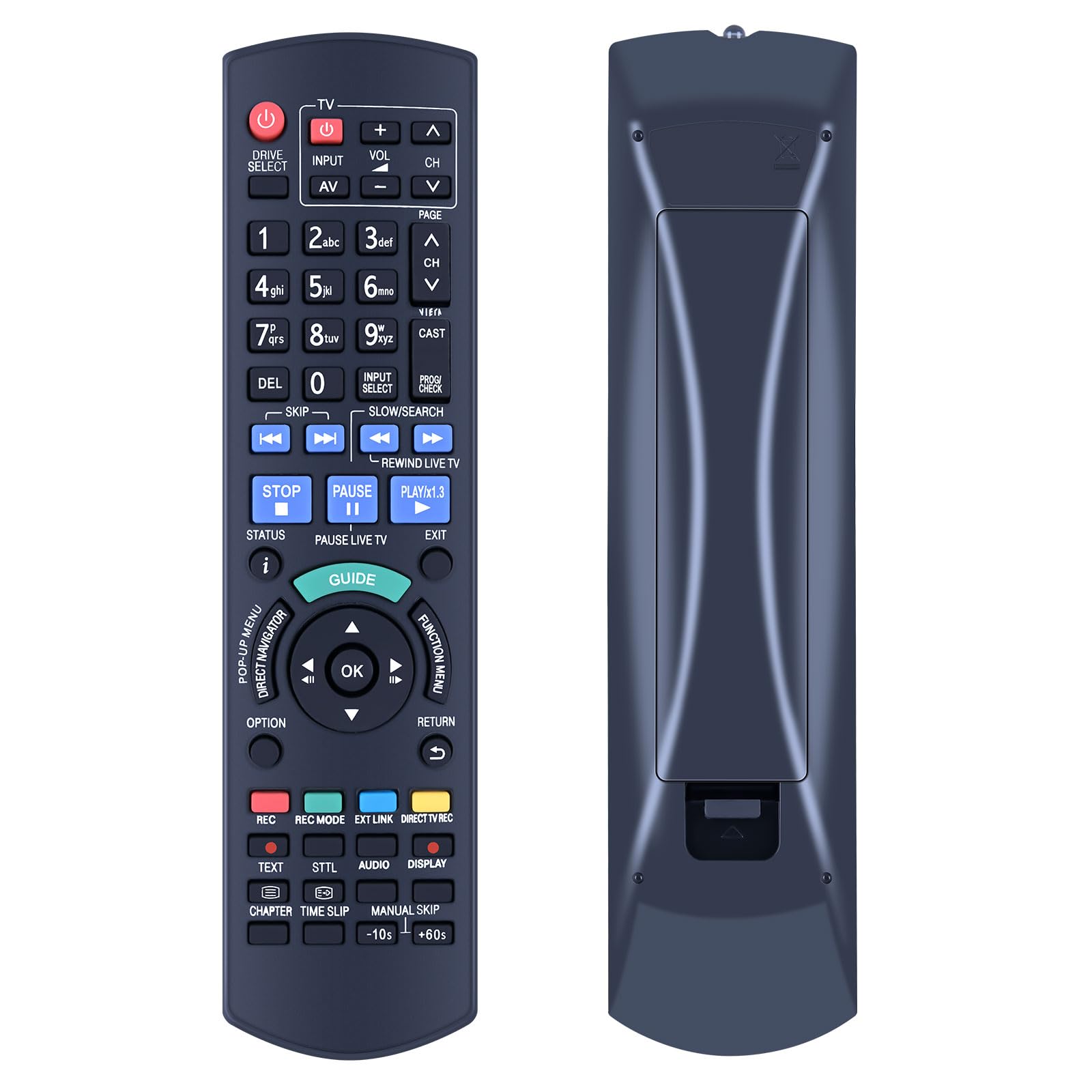New N2QAYB000474 N2QAYB000644 Remote Control for Panasonic DVD Player, Compatible with DMR-EX88EB DMR-EH49EC DMR-BS780 DMR-BW880 DMR-EX773 DMR-EX83 DMR-EX86
