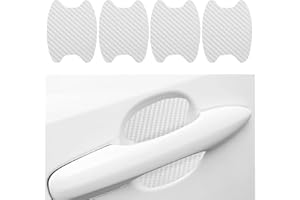 ASUBHA 4PCS Carbon Fiber Anti-Scratches Car Door Cup Protector, Non-Marking Auto Door Handle Protective Film, Universal Auto Door Handle Cups Protective Pad Car Accessories for Most Car Handles