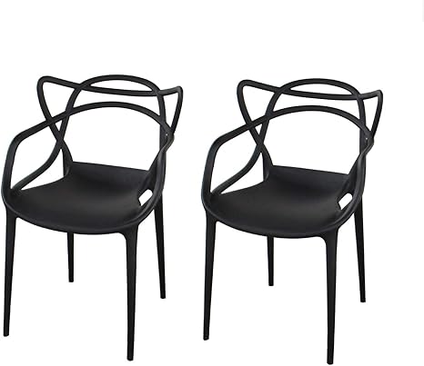 Amazon 同色2脚セット ダイニングチェア 椅子 マスターズ チェア ジェネリック チェア 家具 イス 肘掛け おしゃれ ダイニング インテリア リビング リプロダクト デザイナーズチェア ブラック ダイニングチェア オンライン通販