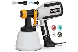 PULENDY Paint-Sprayer, 700W HVLP Spray Gun with Cleaning & Blowing Joints, 4 Nozzle Sizes & 3 Spray Patterns, Easy to Clean, for Furniture, Cabinets, Decks, Walls, Doors, DIY Projects, etc.