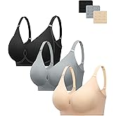 HBselect Wireless Jelly Bras for Women 3 Pack Supportive Push Up Bras No Underwire Seamless Tshirt Bra Comfort Bralettes