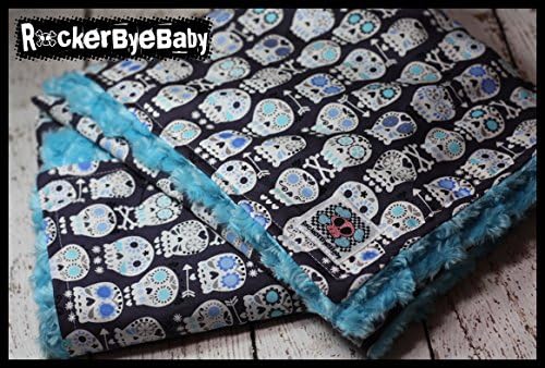 Custom Baby or Toddler Blanket in any color scheme and print combo with minky on back Sugar Skulls, Chevron, Guitars, Aztec, Arrows, Unicorns, Houndstooth, Herringbone, Deer, Stag, Punk, Hipster