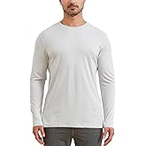 NETDRAW Men's Ultra Soft Bamboo Viscose Long Sleeve T-Shirt Crew Neck Comfy Lightweight Casual Pajama Lounge Shirt
