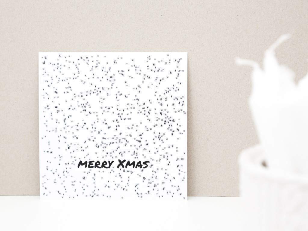 3 Weihnachtskarten Im Set Schwarz Weiss Typografie Postkarten Fur Neujahr Und Weihnachten Mit Schneeflocken Minimale Karten Frohes Neues Amazon De Handmade