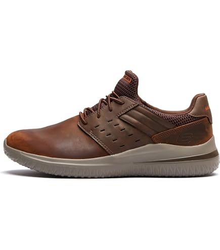 Skechers Delson Antigo Waterproof Oxford Men’s 8.5 NWT | Dark Brown Leather Shoe Skechers Men main image 4