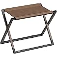 SONGMICS Luggage Rack, Foldable Suitcase Stand, Metal Luggage Holder, Synthetic Leather, Easy to Assemble, for Guest Room, Hotel, Bedroom, Walnut Brown and Ink Black URLR009K01