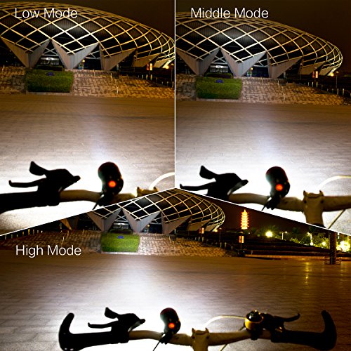 S SUNINESS Bike Lamp Set, Super Bright 5000 Lumens 4 Modes Rechargeable Waterproof Durable Bicycle Front LED Light and Free Taillight with Battery Pack for Road Cycling Safety Flashlight(Red-3LED) - Thumbnail 5