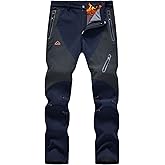Rdruko Men's Snow Pants Waterproof Insulated Fleece Lined Ski Hiking Snowboard Winter Pants with Pockets