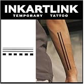 INKARTLINK Medium Minimalist Line Armlet Temporary Tattoos, 2 Sheets | Minimalist Line Armlet Artwork: Matte semi permanent tattoo patterns suit costumes, vacations, events and everyday body art.