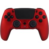 Crazy Controllerz Custom Wireless Controller for PS5 with Z-Touch&trade; Seamless Soft Touch Front Shell and Z-Grip&trade; Comfort Zones - Metallic Red